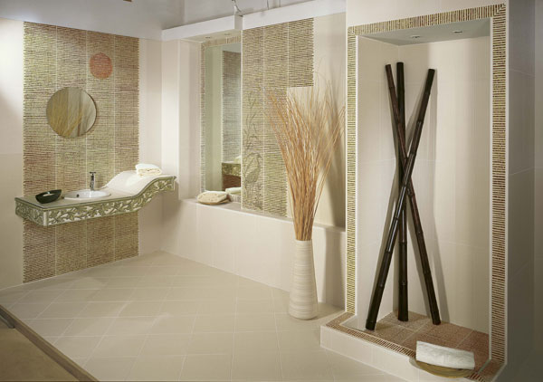badezimmer fliesen tagina creme bambus dekoren