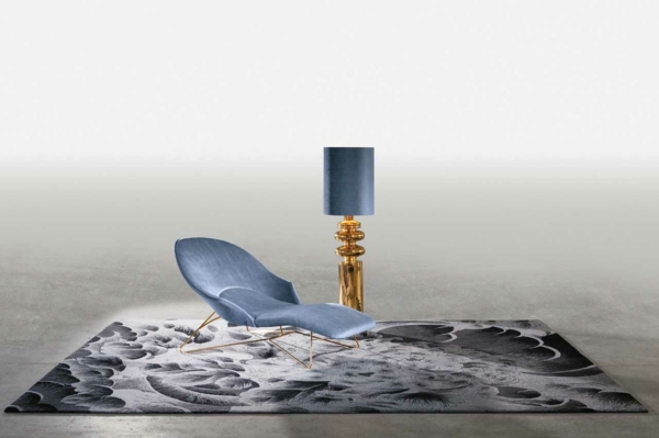 designer möbel italien von smania blauer stuhl