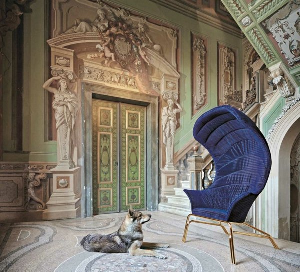 designer möbel  italien von smania lounge blau