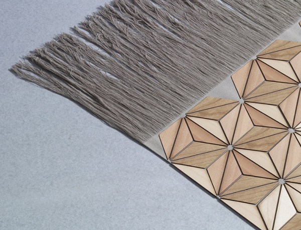 Holzelemente Matte Design Teppich Streifen