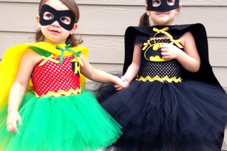 faschingskostüme für kinder batman robin maedchen idee tutu