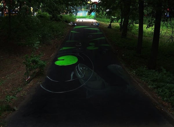 grüner Weg-Straßenmalerei