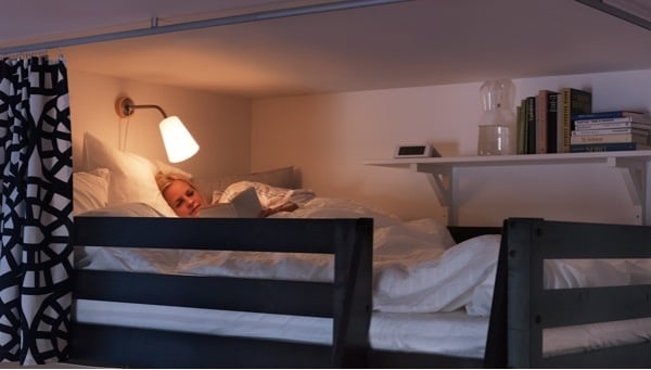 hohes Bett-Design Ikea Stauraum