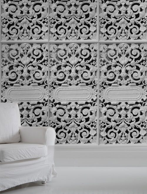 weiße Wandverkleidung-3d florale Tapetenmuster