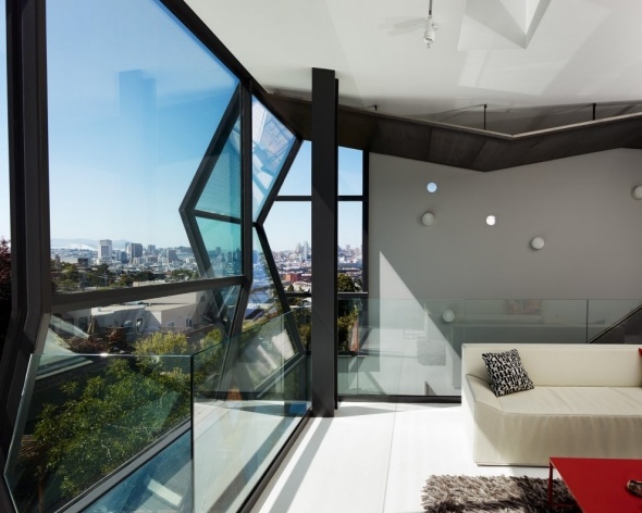 moderne Architektur-Flip Haus-San Francisco-Glasfassade