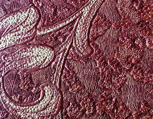 Textil Relieftapeten rot 