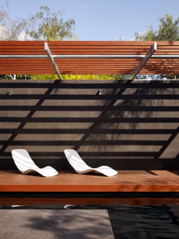 moderne architektur haus australien weiße liegestühle