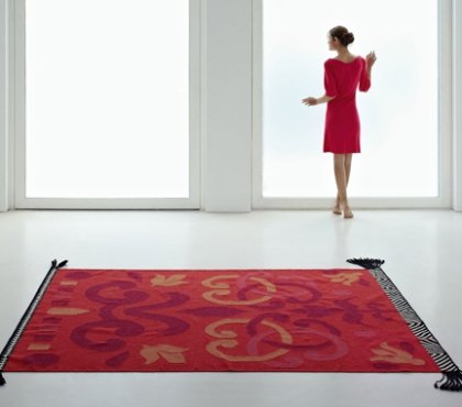 moderne teppiche von gan rugs doppelseitig rot