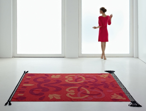 moderne teppiche von gan rugs doppelseitig rot