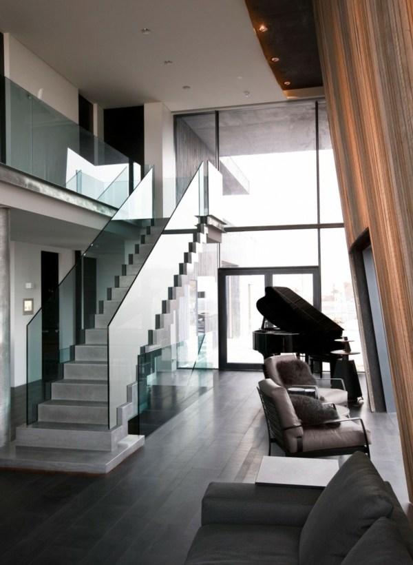 Wohnbereich Piano minimalistisches Landhaus