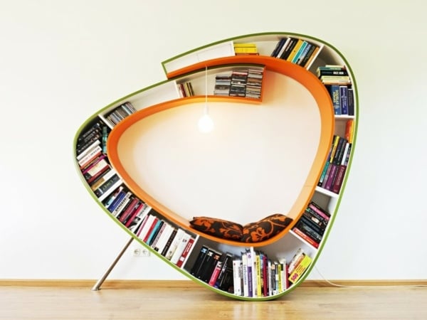 moderne Bücherregal Sitzecke 