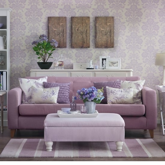 pastellfarben für modernes wohnzimmer lila sofa