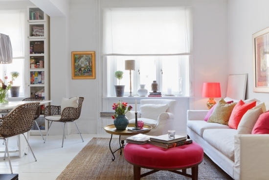 pastellfarben für das moderne wohnzimmer rosa details