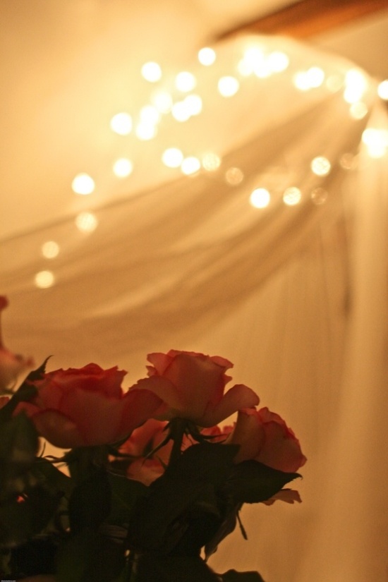 romantische Stimmung Kerzen Rosen 