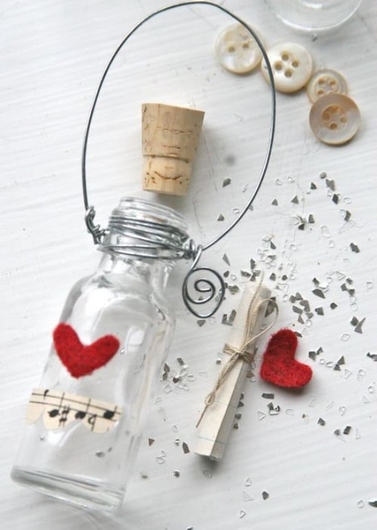 romantische ideen Valentinstag liebesbrief in flasche