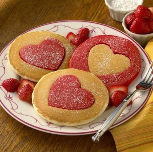 süße Ideen Valentinstag pfankuchen farbige