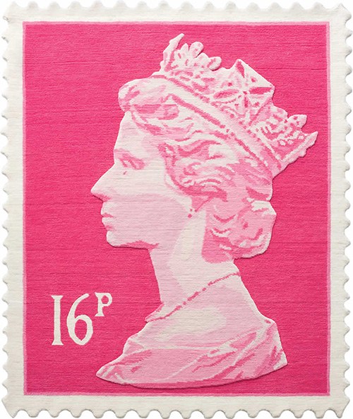 teppich-briefmarkenform-von-stamp-rugs-königin elisabeth