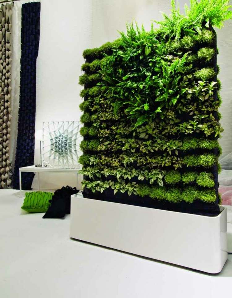 zimmerpflanzen interieur dekoration vertikal garten idee blumenkasten weiss
