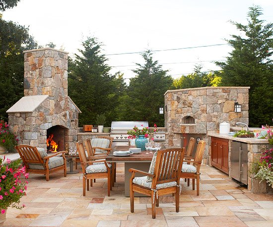 15 tipps für patio design steinkamin
