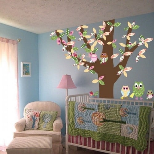 Babyzimmer Dekoration Frühling Ideen Baum