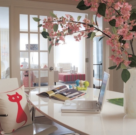 Blumen Home Office-Design Ideen Weiß Kirschzweigen
