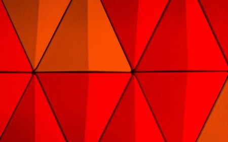 Dreieckige Paneele Rot Wand-System Design