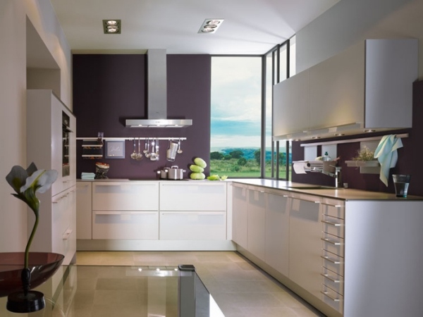 Exklusives Küchen Design Einrichtung SieMatic weiß-lila