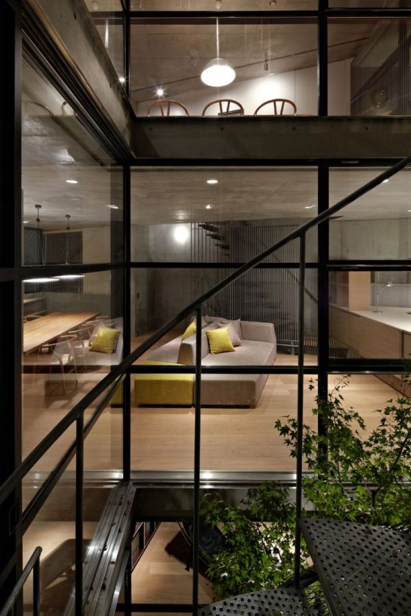 Glaswände Japan Haus Sky minimalistisch