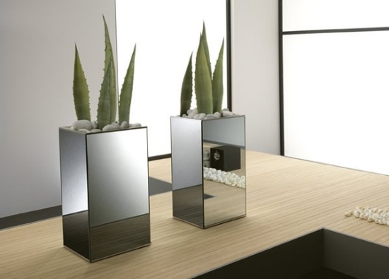 Kakteen Vase-Metall Spiegel Oberfläche Design Büro
