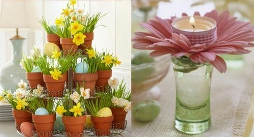 Kerzen Blumen Frühling Hausdekoration Idee
