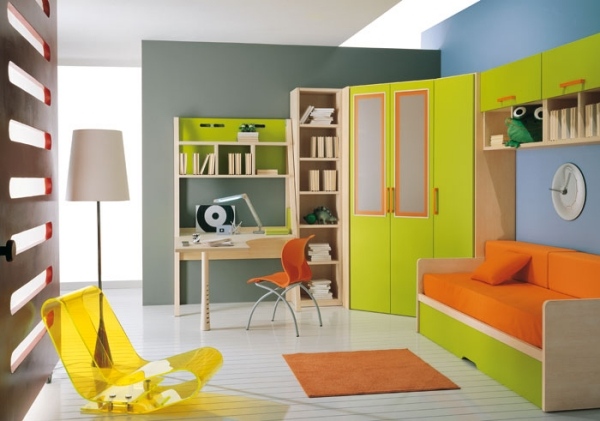 Kinderzimmer grün orange Modernes Möbel Design Stehlampe