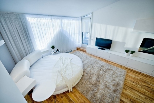 Loft Apartment Schlafzimmer Rundes Bett