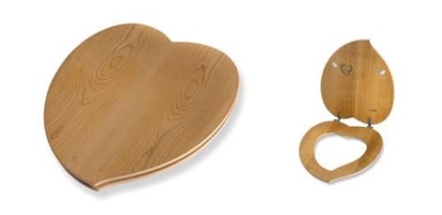 Love WC Deckel-Holz Herzförmig Kirschholz