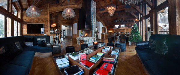 Marco Polo luxus almhütte in den alpen loungebereich