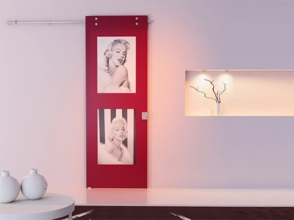 Merilyn Monroe Design-inspiriert Schiebetür rot Beleuchtung