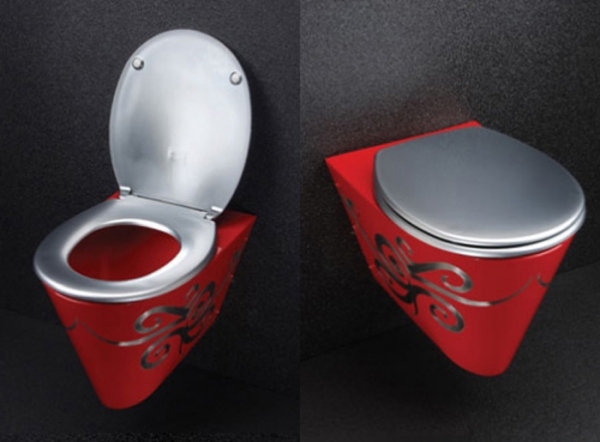 Moderne Toilette rot minimalistisches Design Neo Metro
