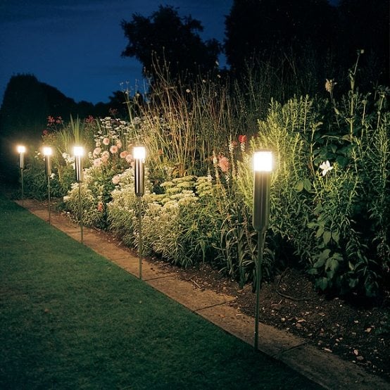 Nacht Leuchten Garten Bau