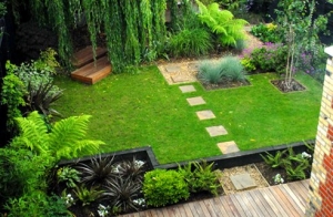 Rasenfläche grüner Garten