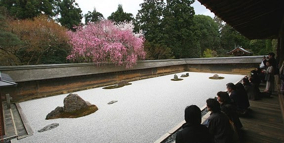 Ryoanji Japanischer-Garten Kyoto Trockene Gärten