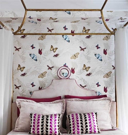 Schlafzimmer Wandgestaltung Schmetterlinge Motive