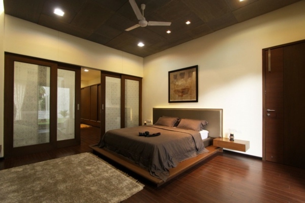 Schlafzimmer beige-braun einrichten Ventilator