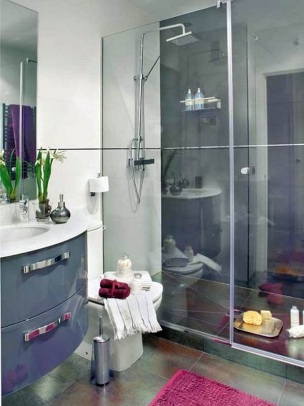 Schliches Design-Badezimmer Einrichten Duschkabine