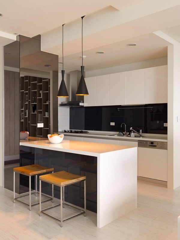 Schwarz Weiße Küche minimalistisch Design