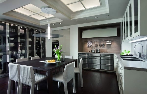 SieMatic Design Inspirierend Küche Schwarz-Weiß Metallglanz Effekt