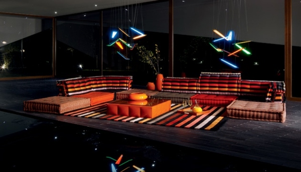 Sofa Set Maho Jong Roche Bobois-exotische bunte Farben