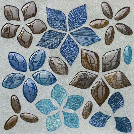 Vetrovivo Mosaikfliesen-Inlays blau grau