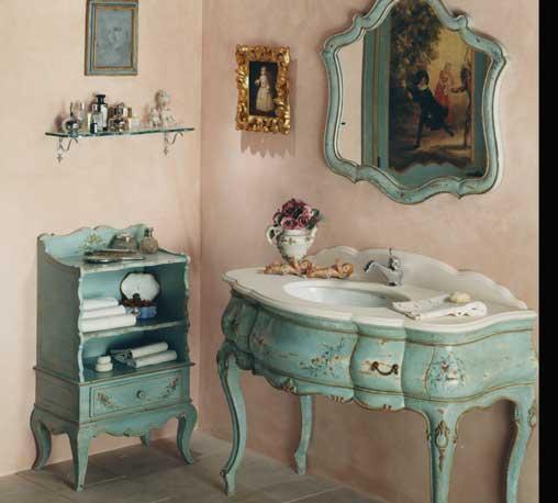 Vintage Möbeldesign blau Ideen Badezimmer