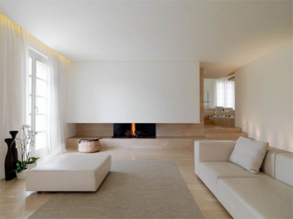 Weiß Wohnzimmer Sofa Set Kaminofen eingebaut
