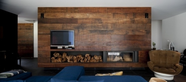 Wohnzimmer Design Holzwandpaneele TV