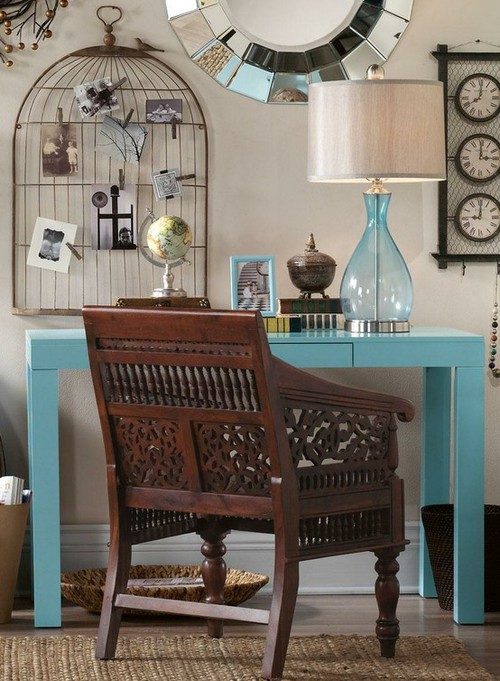 Wohnzimmer Einrichtungsidee-azur blaue Möbel